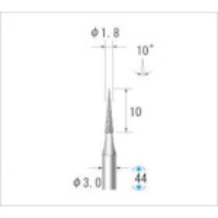 ナカニシ 電着CBNバー テーパー #140 刃径1.8×44L(Tcode:4760310)