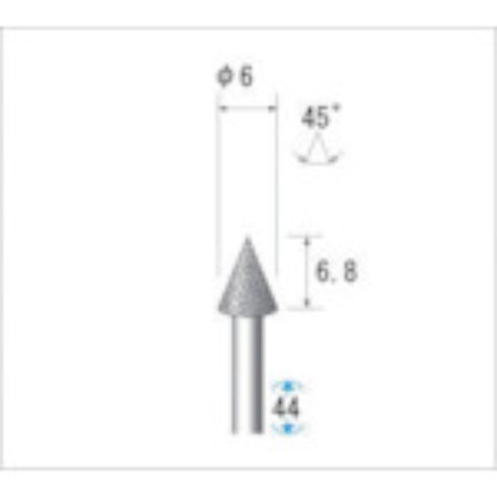 ナカニシ 電着ダイヤモンドバー 刃径6mm(Tcode:4760344)