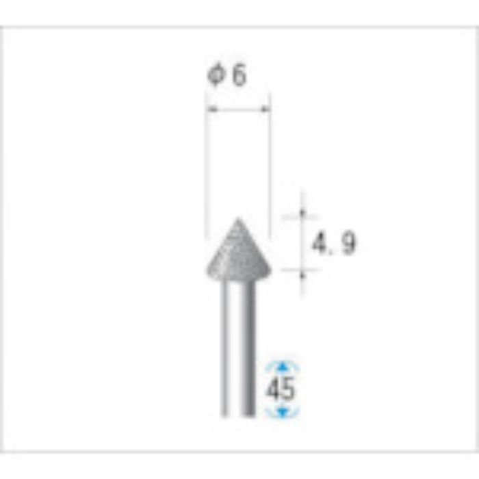 ナカニシ 電着ダイヤモンドバー 刃径6mm(Tcode:4760361)