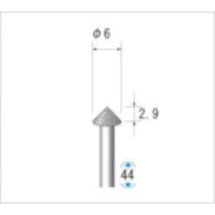 ナカニシ 電着ダイヤモンドバー 刃径6mm(Tcode:4760395)