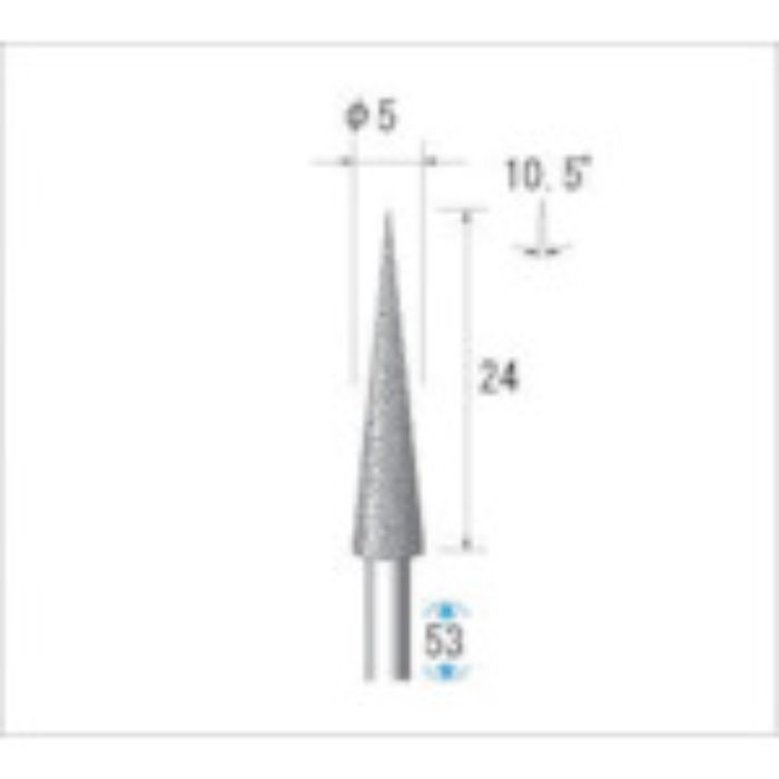ナカニシ 電着ダイヤモンドバー 刃径5mm(Tcode:4760484)