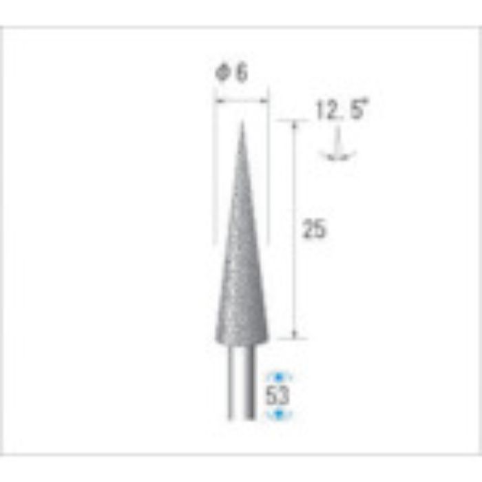 ナカニシ 電着ダイヤモンドバー 刃径6mm(Tcode:4760492)