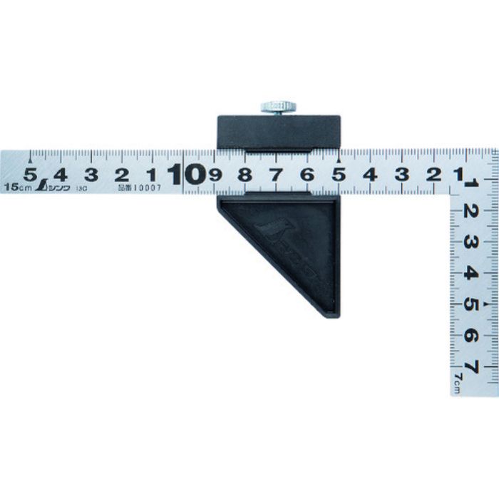 シンワ 曲尺平ぴた シルバー 15cm 表裏同目 ストッパー付(Tcode:2150121)