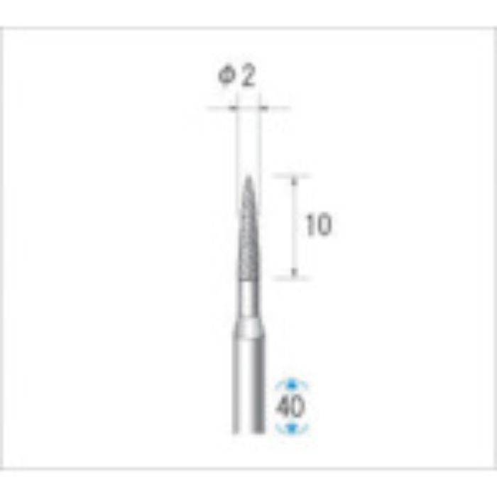 ナカニシ 電着ダイヤモンドバー 刃径2mm(Tcode:4760522)