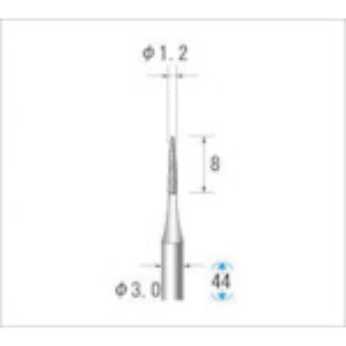 ナカニシ 電着CBNバー 砲弾 #140 刃径1.2×44L(Tcode:4760581)
