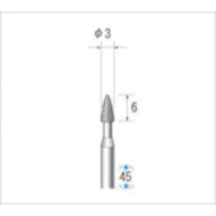 ナカニシ 電着CBNバー 砲弾 #120 刃径3×45L(Tcode:4760638)