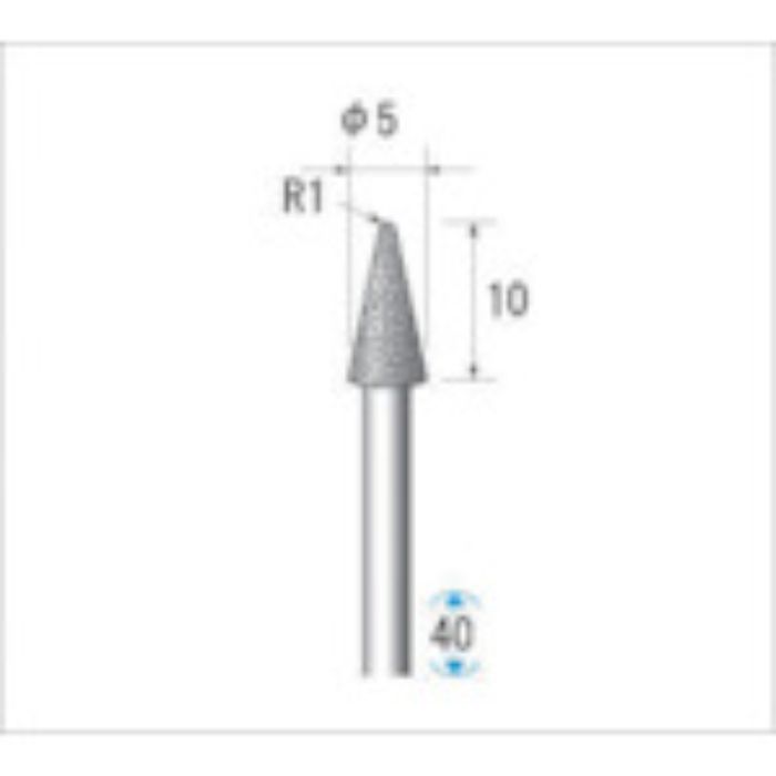 ナカニシ 電着ダイヤモンドバー 刃径5mm(Tcode:4760646)