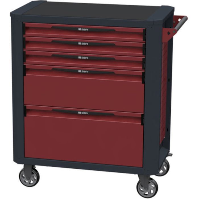 SORI キャビネットワゴン 12000 5段 赤 850X470X1020(Tcode:8550180)