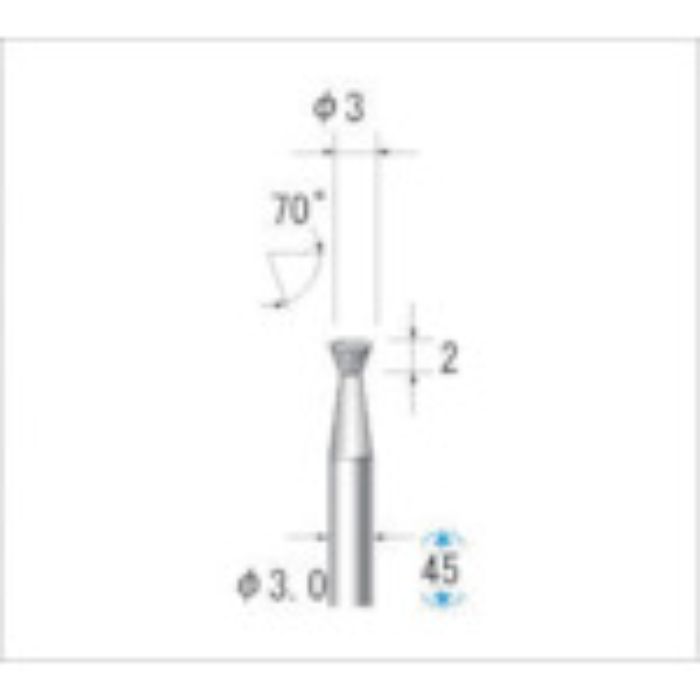 ナカニシ 電着ダイヤモンドバー 刃径3mm(Tcode:4760697)