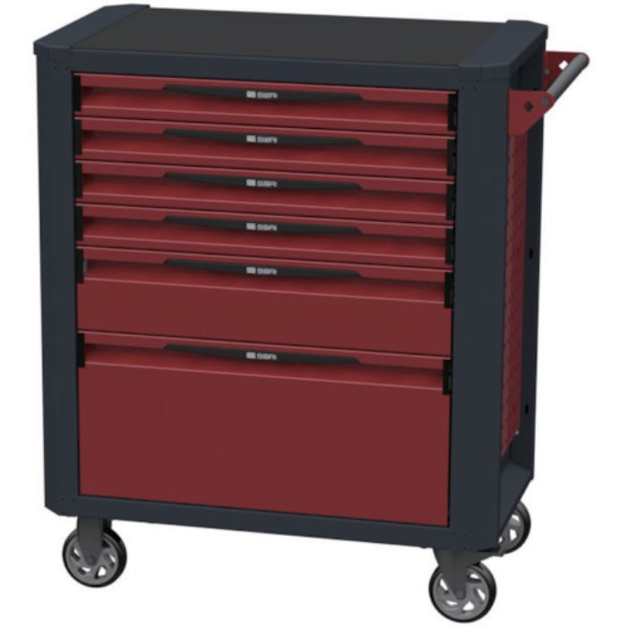 SORI キャビネットワゴン 12000 6段 赤 850X470X1020(Tcode:8550181)