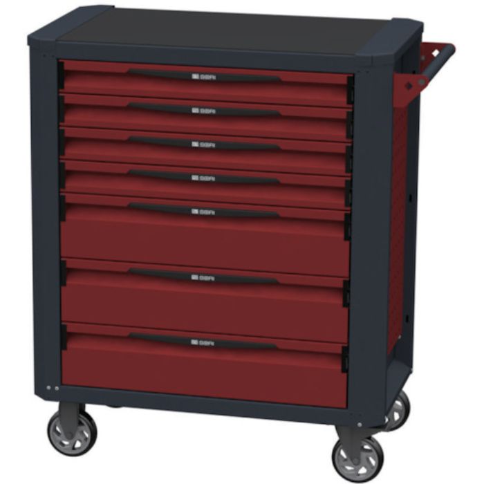 SORI キャビネットワゴン 12000 7段 赤 850X470X1020(Tcode:8550182)