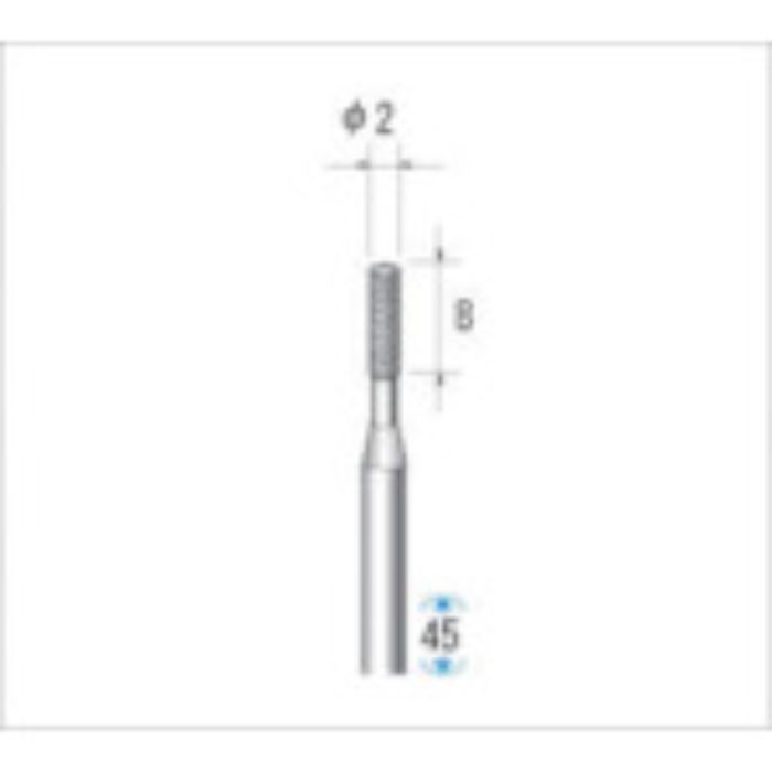 ナカニシ クラフトダイヤモンドバー(1Pk(袋)=3本入)円筒 刃径2(Tcode:4760824)