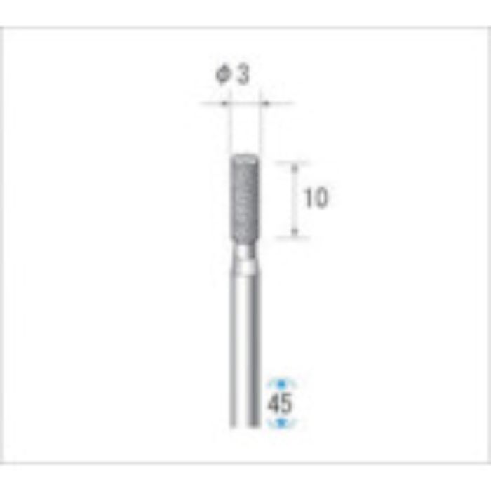 ナカニシ クラフトダイヤモンドバー(1Pk(袋)=3本入)円筒 刃径3(Tcode:4760841)