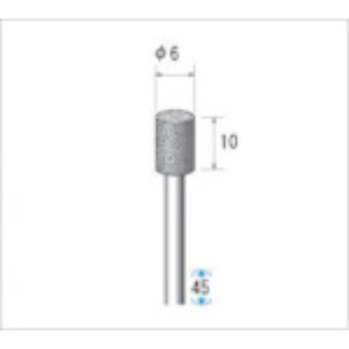 ナカニシ クラフトダイヤモンドバー(1Pk(袋)=3本入)円筒 刃径6(Tcode:4760875)