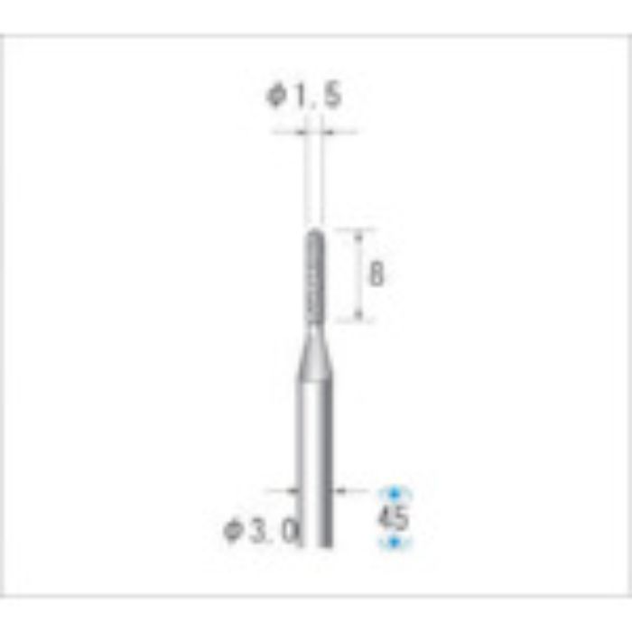 ナカニシ クラフトダイヤモンドバー(1Pk(袋)=3本入)円筒先丸 刃径1.5(Tcode:4760921)