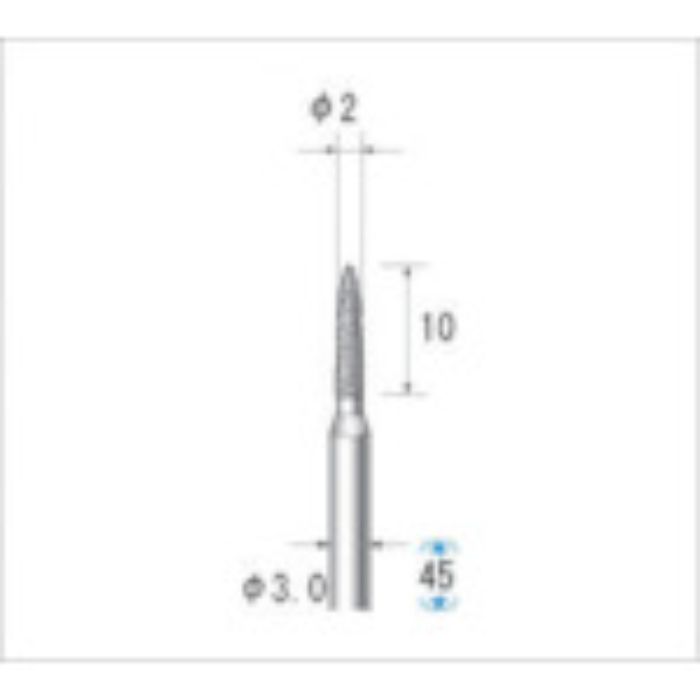 ナカニシ クラフトダイヤモンドバー(1Pk(袋)=3本入)砲弾 刃径2(Tcode:4760964)