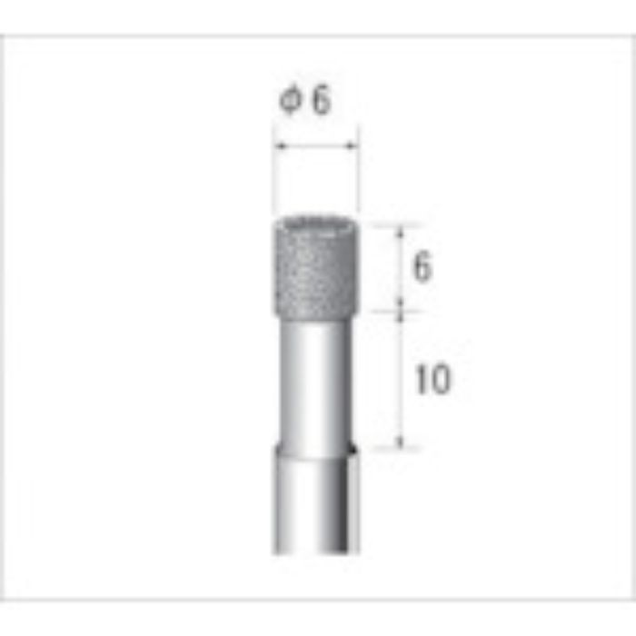 ナカニシ 電着CBNバー 円筒 #140 刃径6×55L(Tcode:4761154)