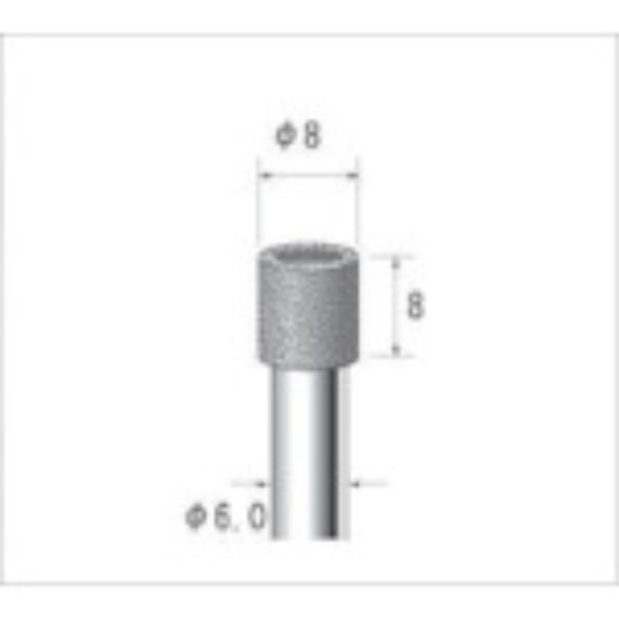 ナカニシ 電着CBNバー 円筒 #140 刃径8×50L(Tcode:4761162)