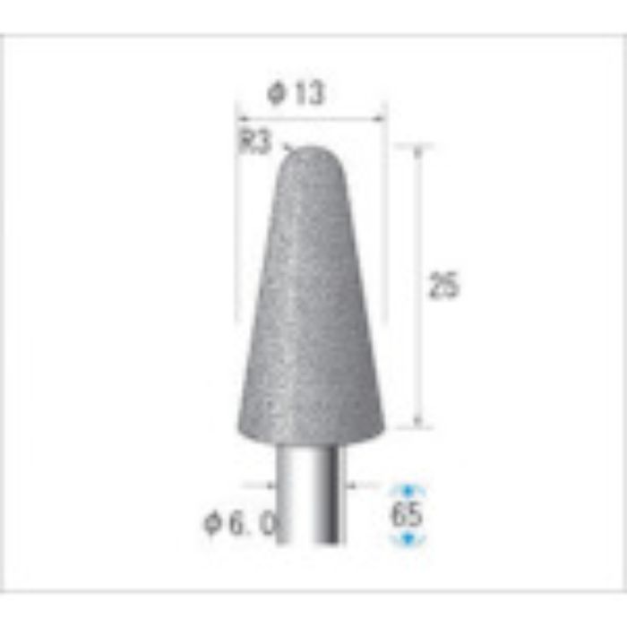 ナカニシ 電着CBNバー テーパー先丸 #100 刃径13×65L(Tcode:4761227)