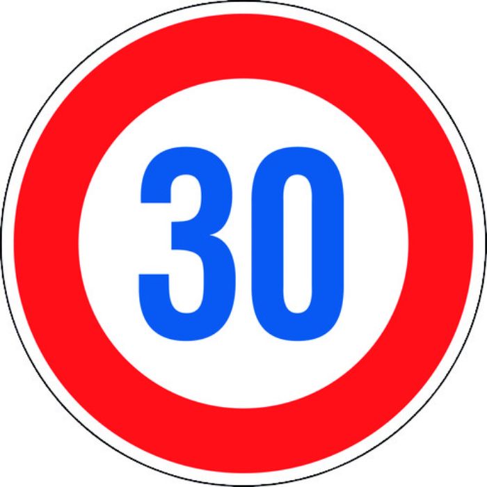 緑十字 道路標識(構内用) 制限速度30キロ 道路323-30K(AL) 600mmΦ 反射タイプ アルミ製(Tcode:1481346)