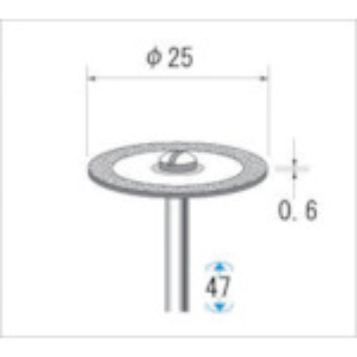 ナカニシ 電着ダイヤモンドディスク#140刃径25×刃長0.6×軸径3(Tcode:4761545)