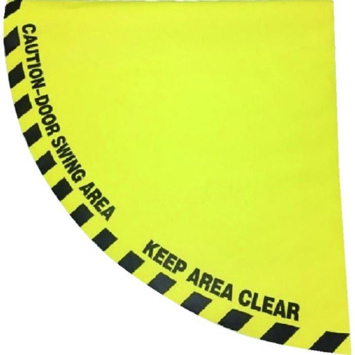 セーフラン ドア用路面標識ステッカー 半径900mmの4分の1円扇形 黄(Tcode:2068923)