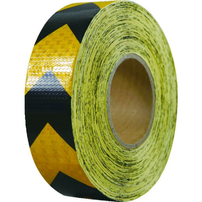 セーフラン 高輝度反射テープ 黄黒矢印 幅50mm×50m(Tcode:2068988)