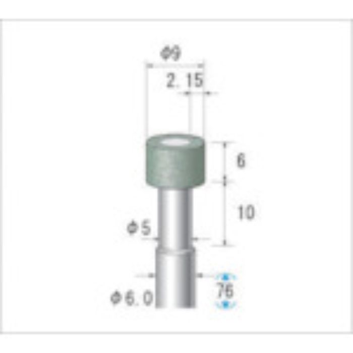 ナカニシ ビトリファイドCBNバー 粒度#180 刃径9mm 刃長6mm(Tcode:4761782)