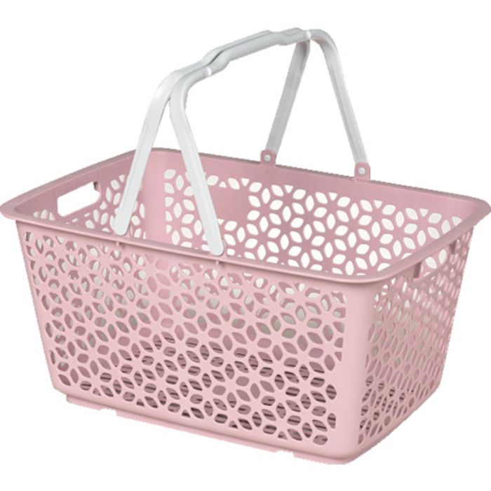 ヒマラヤ化学 1559 ハンドル積み重ねバスケット ピンク 513×355×260(Tcode:3540373)