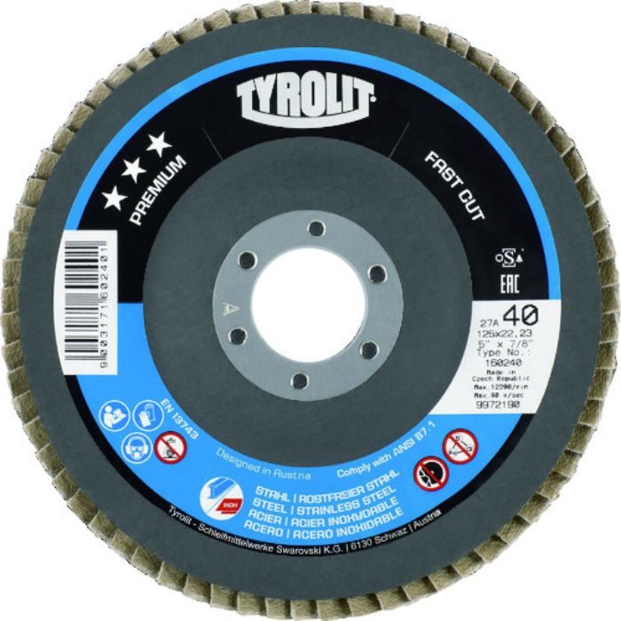 TYROLIT フラップディスク ファストカット 125mm #40(Tcode:7660804)