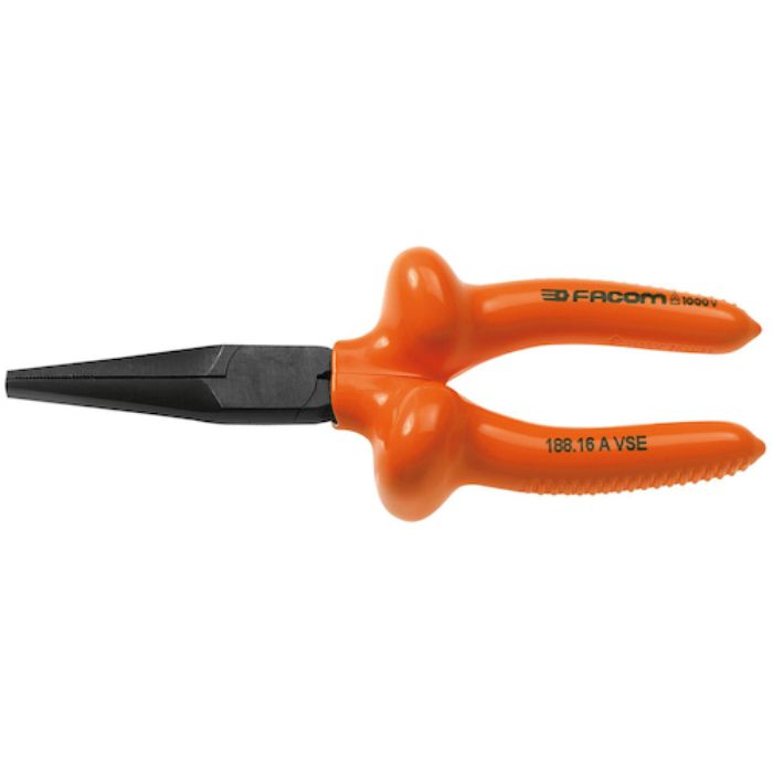 FACOM 絶縁工具 ロングフラットノーズプライヤ 165mm(Tcode:3449597)