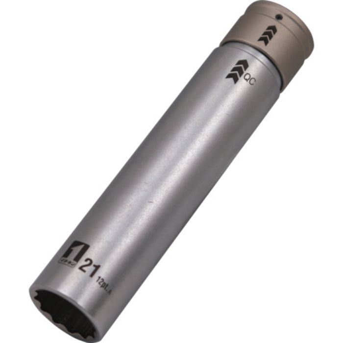 MUSTTOOL QCソケット シングル 21mmスーパーロング 12角 IM-4W21SL-12K(Tcode:1950752)