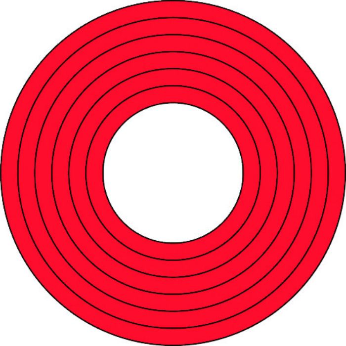 緑十字 マーキング用ステッカー(ゲージマーカーステッカー) 赤 マーキング-100R 内径40-90mmΦ 10枚組 PET(Tcode:8151307)