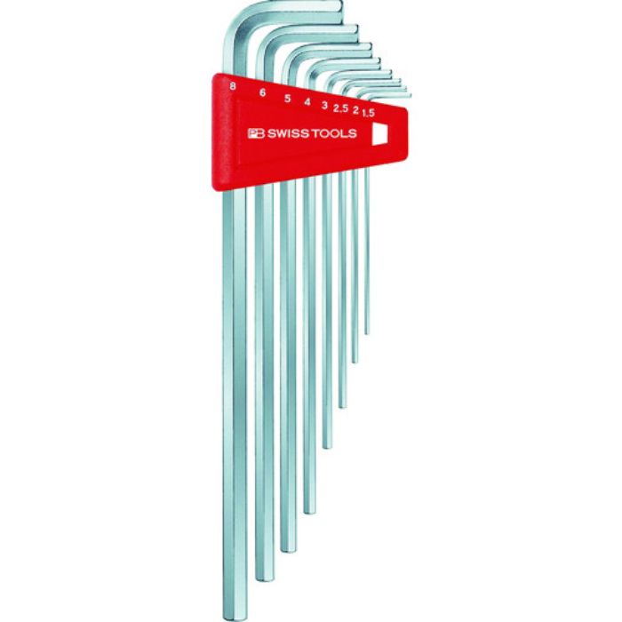 PBスイスツールズ 六角棒レンチセット ロング8本組(ブリスターパック入り)(Tcode:7645694)