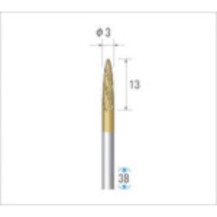 ナカニシ チタンコート超硬カッター 砲弾(ダブルカット)刃径3mm 刃長12.7mm(Tcode:4761898)
