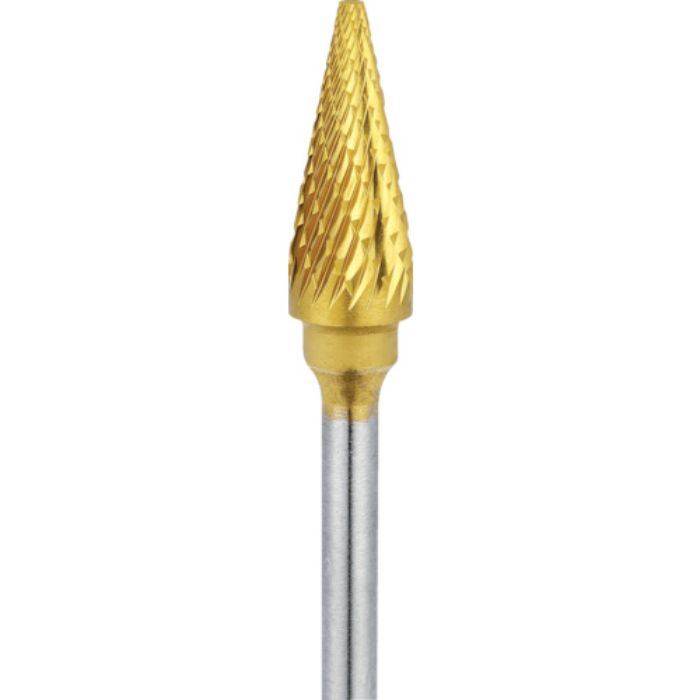ナカニシ チタンコート超硬カッター テーパー(ロー付)刃径6.3mm刃長12.7mm(Tcode:3112004)