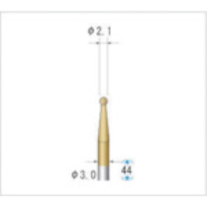 ナカニシ チタンコート超硬カッター 球(シングルカット)刃径2.1mm刃長2.1mm(Tcode:4761944)