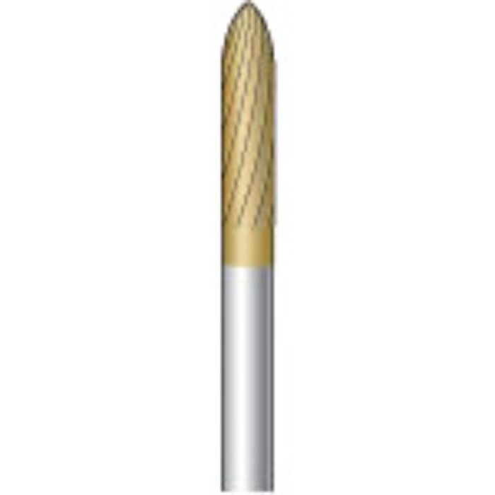 ナカニシ チタンコート超硬カッター 砲弾(シングルカット)刃径3mm刃長12.7mm(Tcode:8292940)