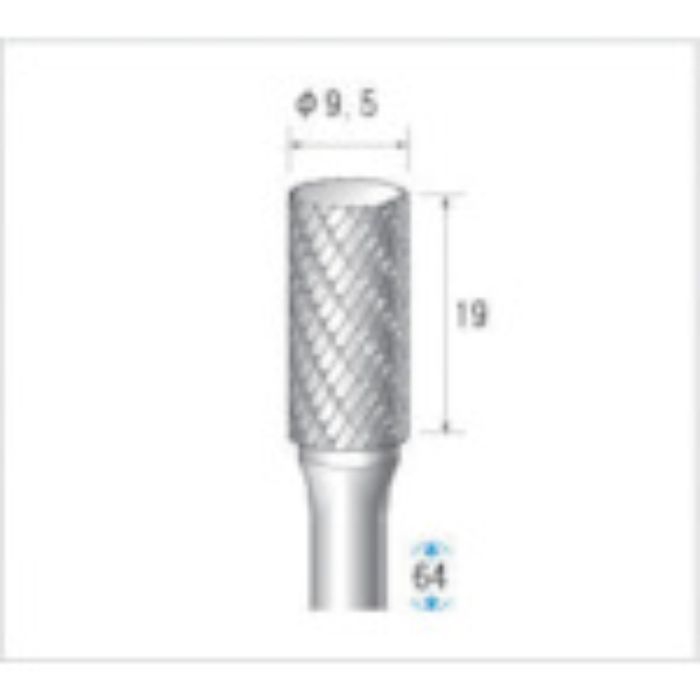 ナカニシ チタンコート超硬カッター 円筒(ダブルカット)刃径9.5mm 刃長19mm(Tcode:4762126)