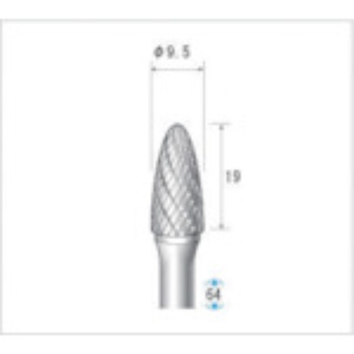 ナカニシ チタンコート超硬カッター 砲弾(ダブルカット)刃径9.5mm 刃長19mm(Tcode:4762169)