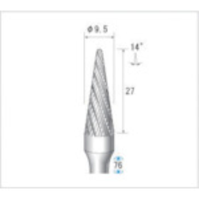 ナカニシ チタンコート超硬カッター テーパー(ダブルカット)刃径9.5mm 刃長27mm(Tcode:4762193)