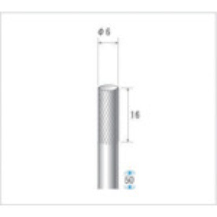 ナカニシ チタンコート超硬カッター 円筒(シングルカット)刃径6mm刃長16mm(Tcode:4762215)