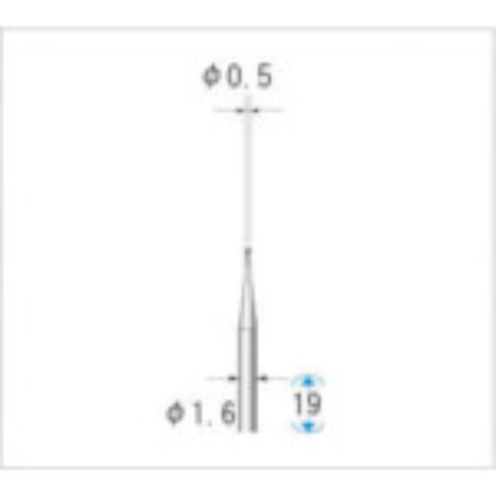 ナカニシ 超硬カッター (1Pk(袋)=5本入) 刃径0.5mm(Tcode:4762231)