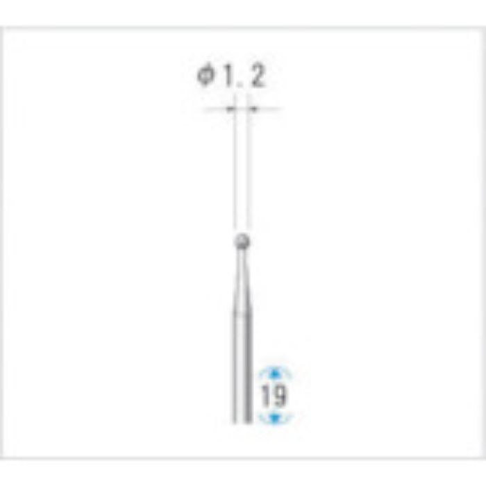 ナカニシ 超硬カッター (1Pk(袋)=5本入) 刃径1.2mm(Tcode:4762258)