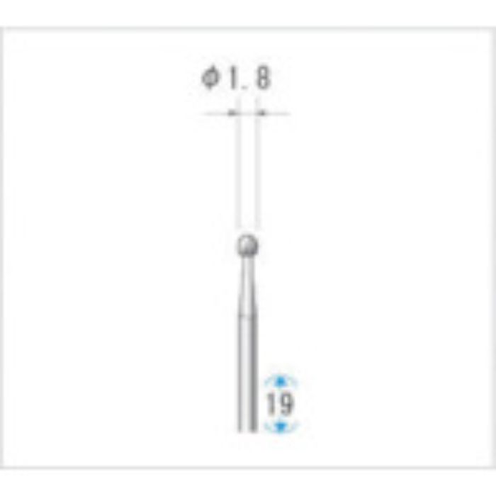 ナカニシ 超硬カッター (1Pk(袋)=5本入) 刃径1.8mm(Tcode:4762266)