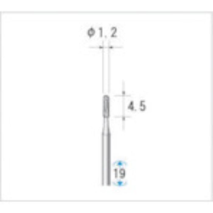 ナカニシ 超硬カッター (1Pk(袋)=5本入) 刃径1.2mm(Tcode:4762321)