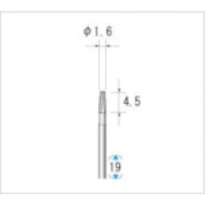 ナカニシ 超硬カッター (1Pk(袋)=5本入) 刃径1.6mm(Tcode:4762347)