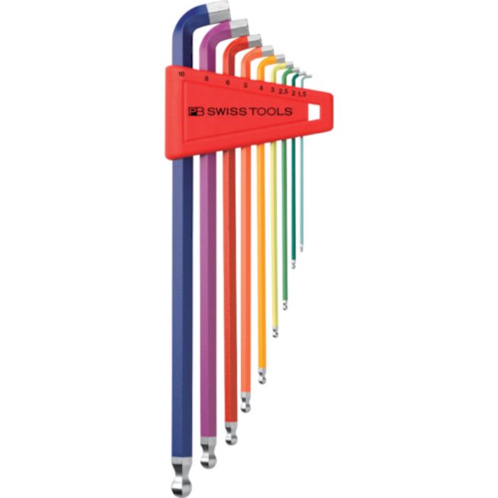 PBスイスツールズ 2212LH-10RB ショートヘッド六角9本セット(レインボー)(パックナシ)(Tcode:8571394)