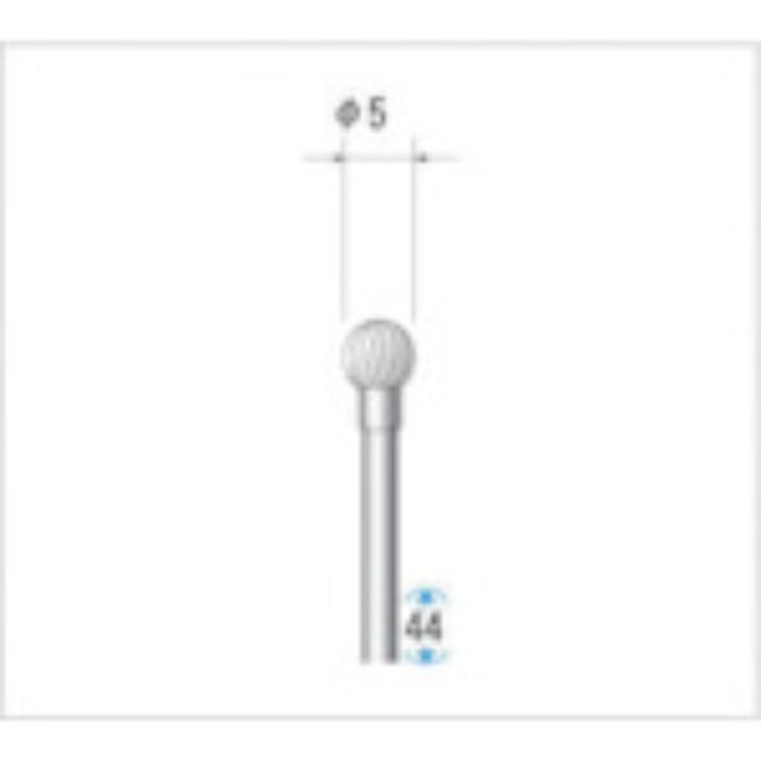 ナカニシ 超硬カッター 球(シングルカット) 刃径5mm 刃長5mm(Tcode:4762517)