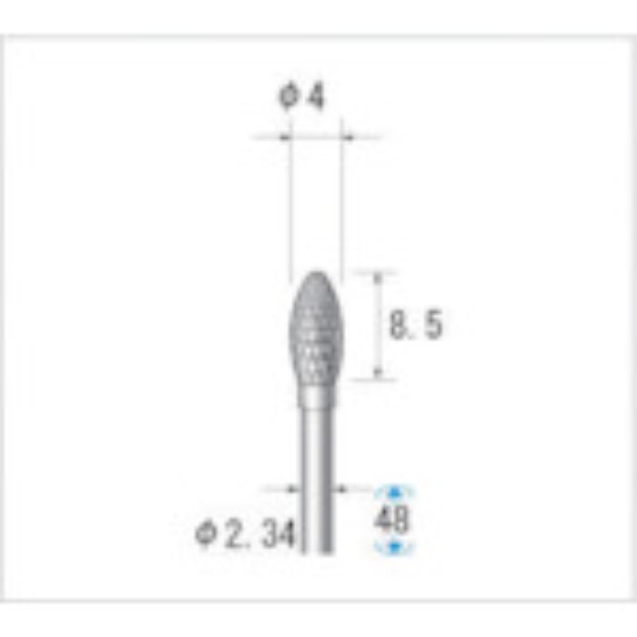 ナカニシ 超硬カッター 楕円(ダブルカット) 刃径4mm 刃長8.5mm(Tcode:4762746)